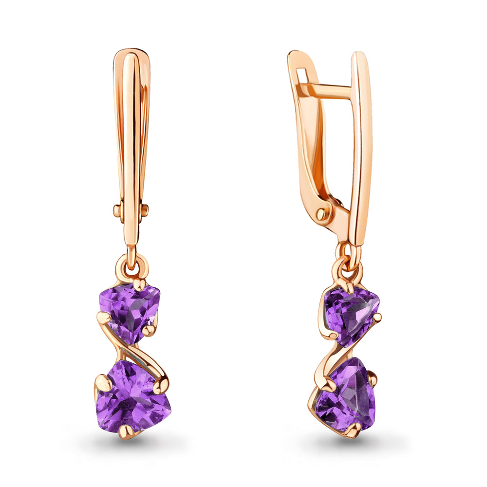 4729604 Серьги из Золота с аметистами