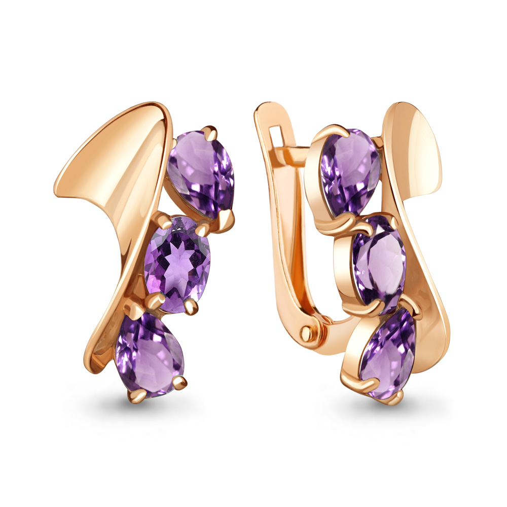 4731104 Серьги из Золота с аметистами