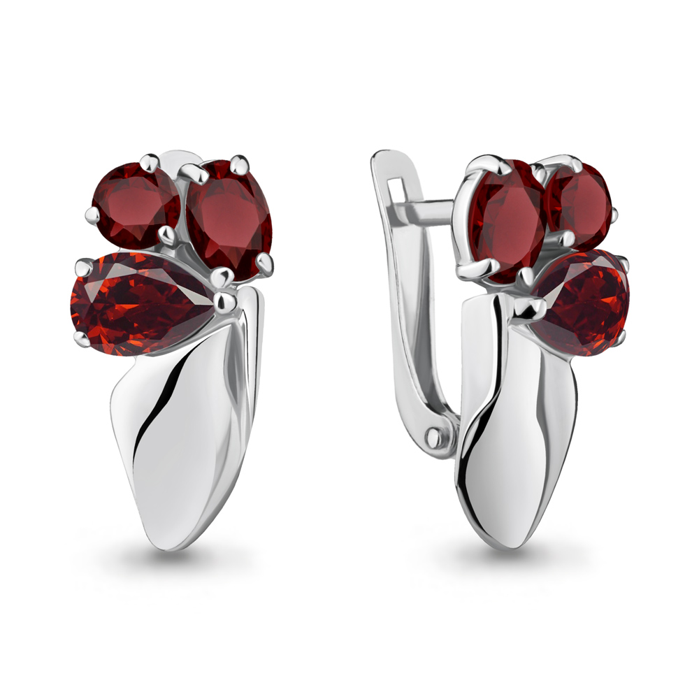 4731203 Серьги из Серебра с гранатами