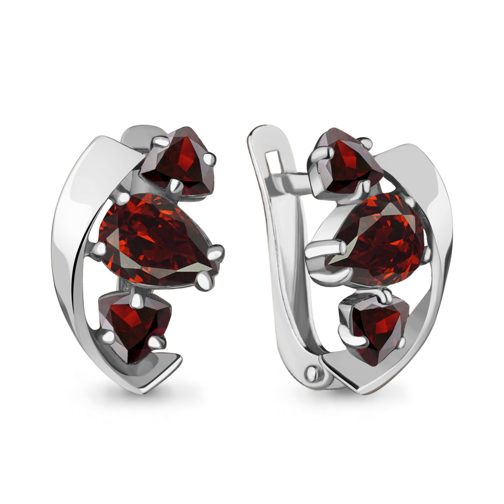 4731503 Серьги из Серебра с топазами фиалковыми