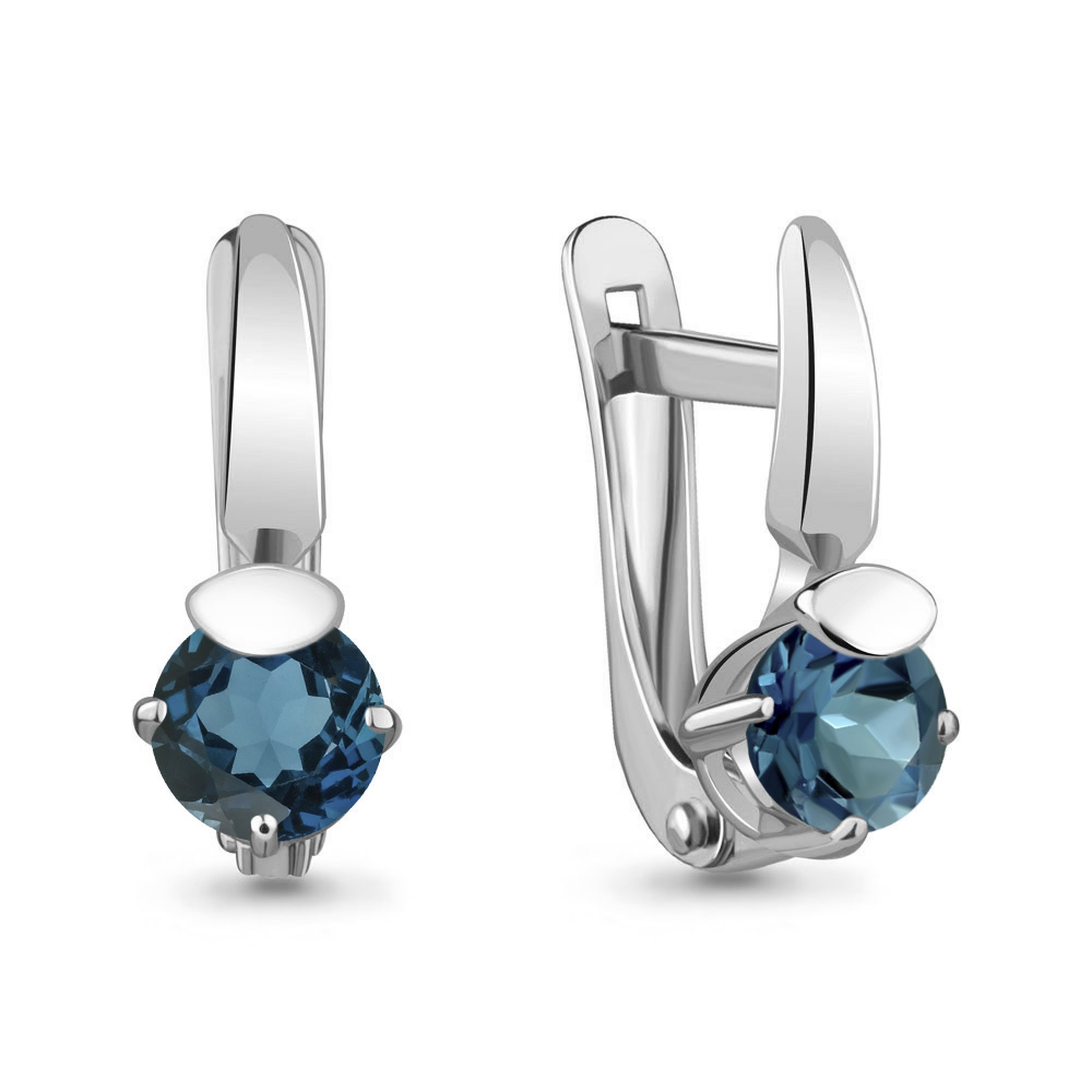 4735808 Серьги из Серебра с топазами лондон блю