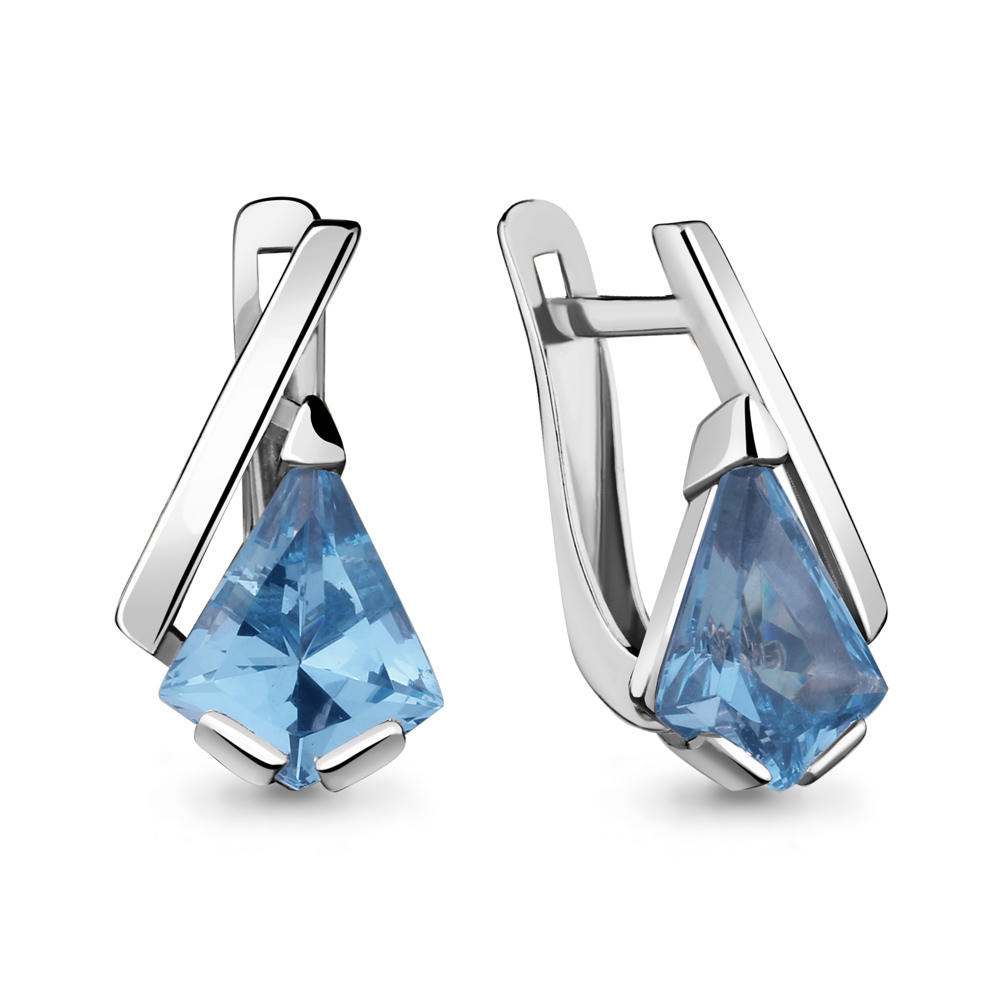 4739792 Серьги из Серебра с нанотопазами свисс