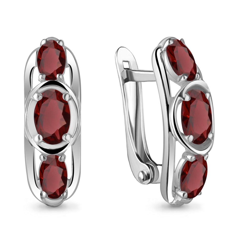 4751603 Серьги из Серебра с гранатами