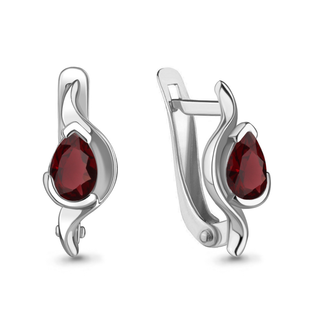 4752503 Серьги из Серебра с гранатами