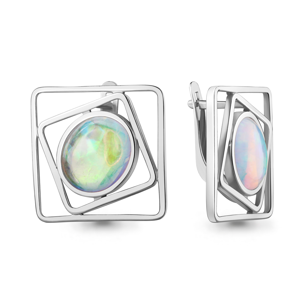 4756398 Серьги из Серебра с опалами иск.