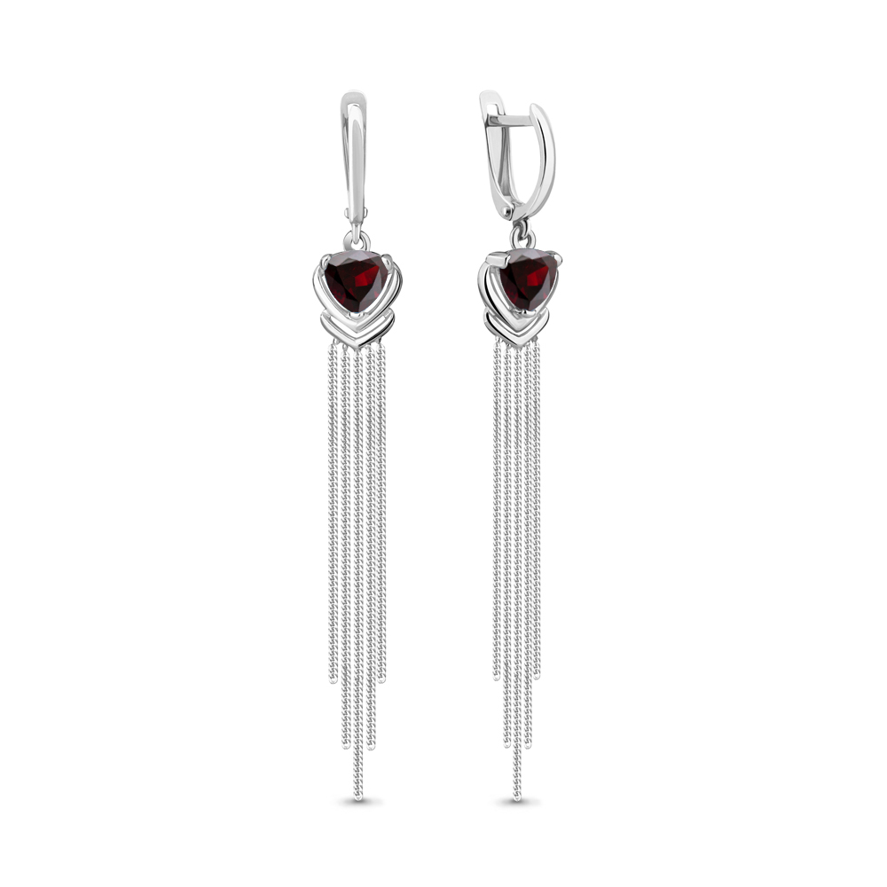 4757803 Серьги из Серебра с гранатами