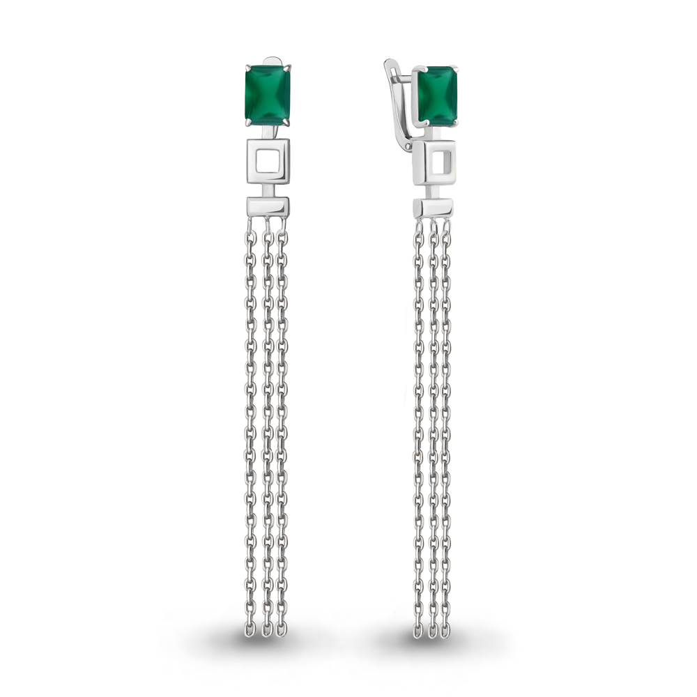 4758709 Серьги из Серебра с агатами