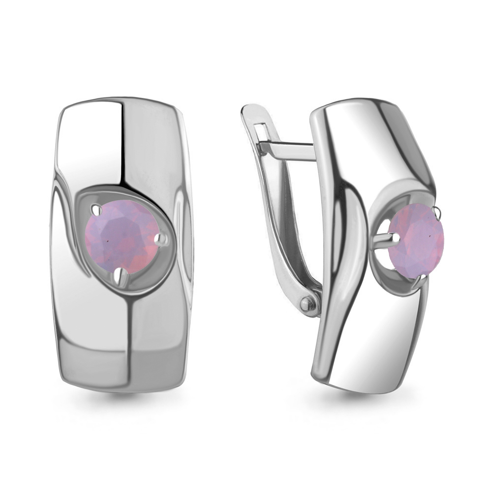 47592606 Серьги из Серебра с наноопалами розовыми