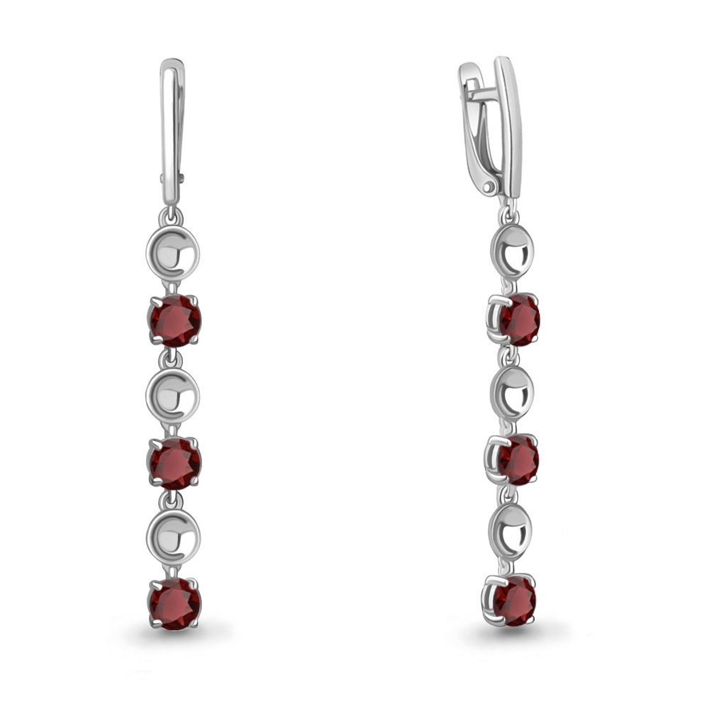 4760103 Серьги из Серебра с гранатами