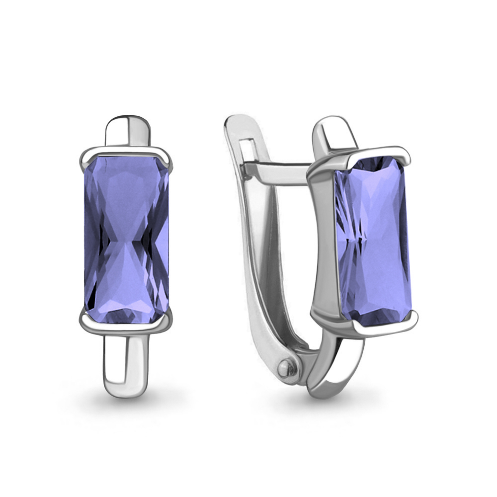 47622603 Серьги из Серебра с нанотанзанитами иск.