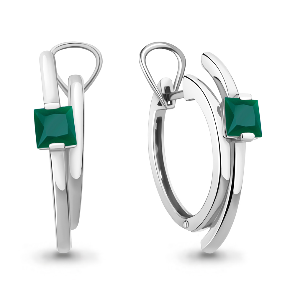 4764009 Серьги из Серебра с агатами