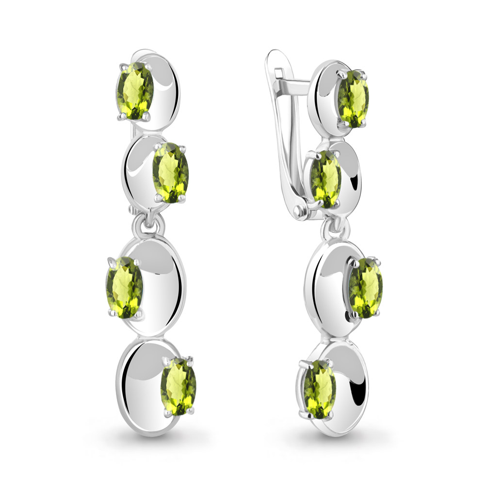 4766107 Серьги из Серебра с хризолитами