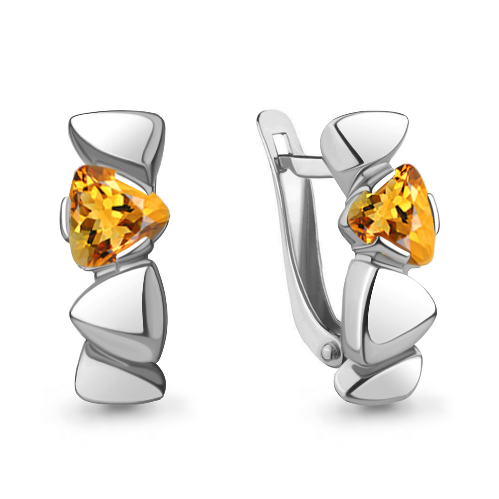 4766506 Серьги из Серебра с цитринами
