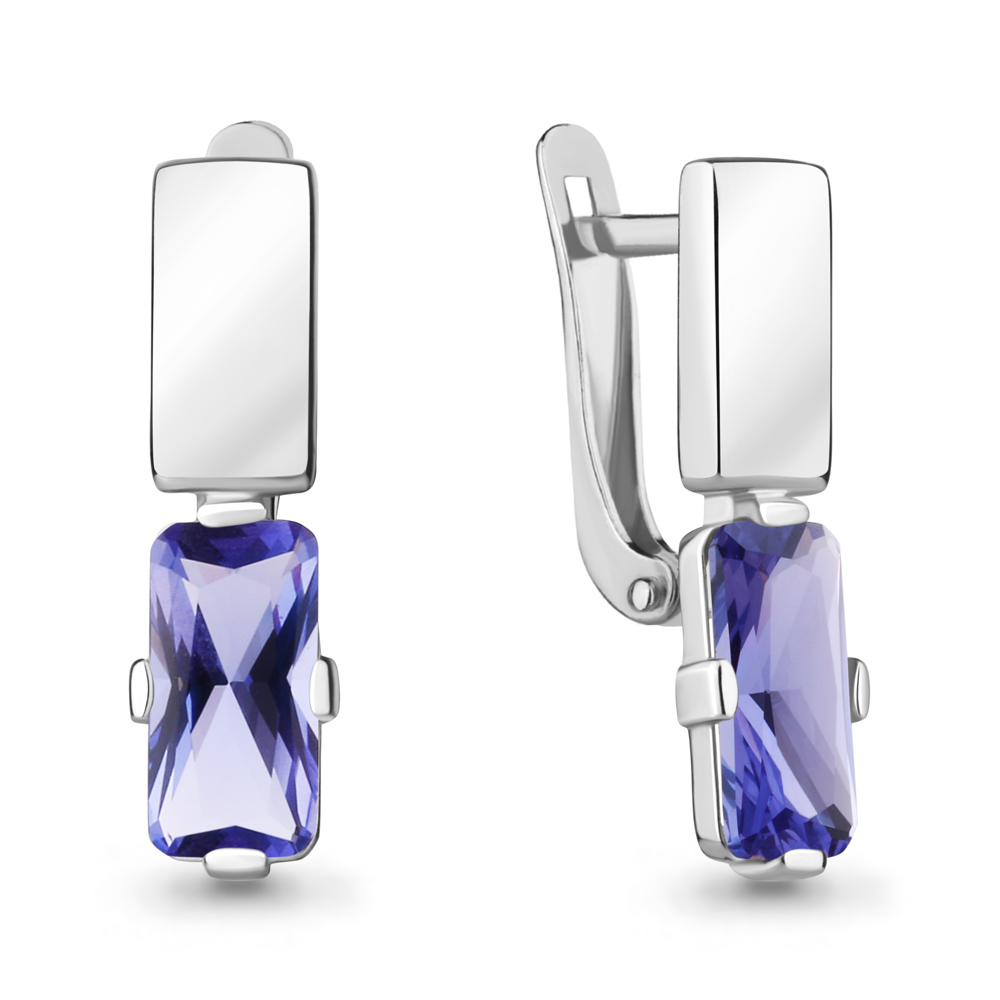 47668603 Серьги из Серебра с нанотанзанитами иск.