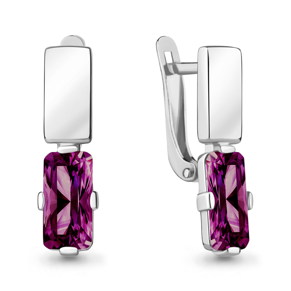 4766884 Серьги из Серебра с наноаметистами иск.