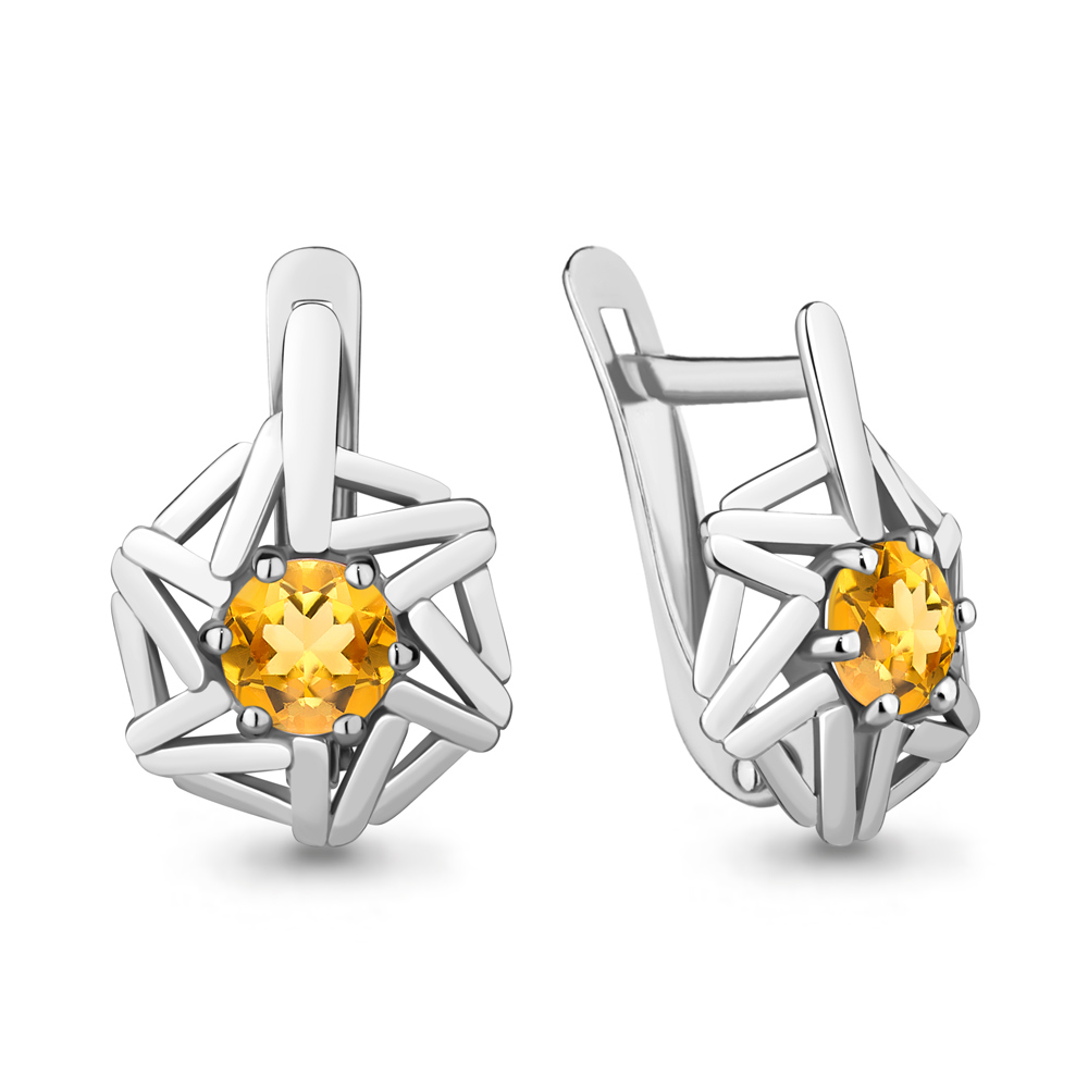 4769306 Серьги из Серебра с цитринами