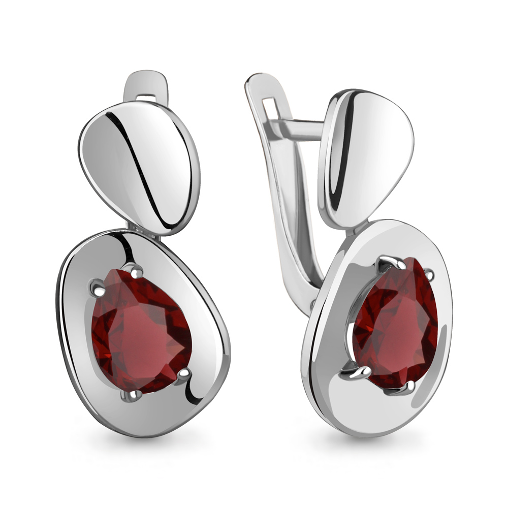 4769503 Серьги из Серебра с гранатами