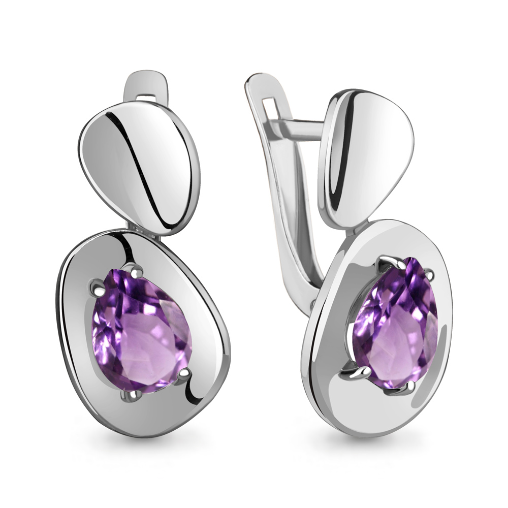4769504 Серьги из Серебра с аметистами