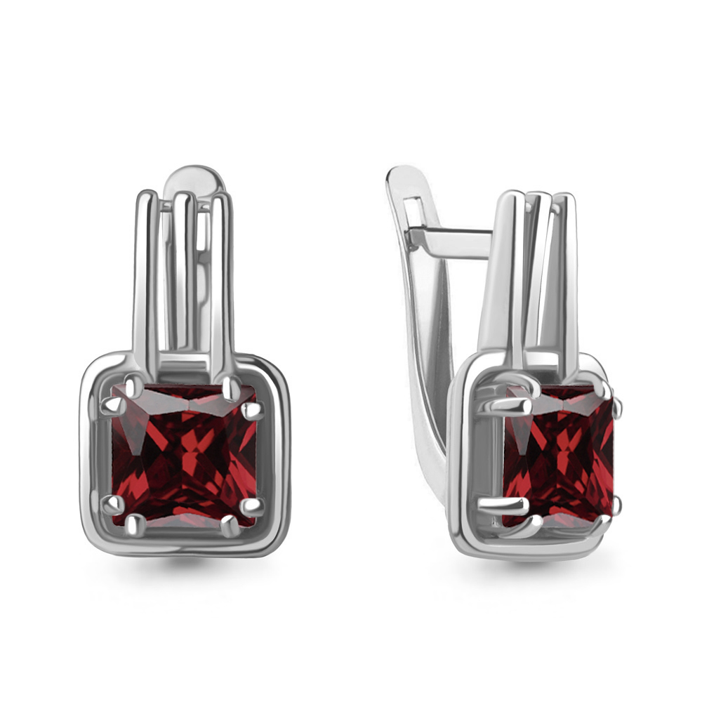 4770703 Серьги из Серебра с гранатами