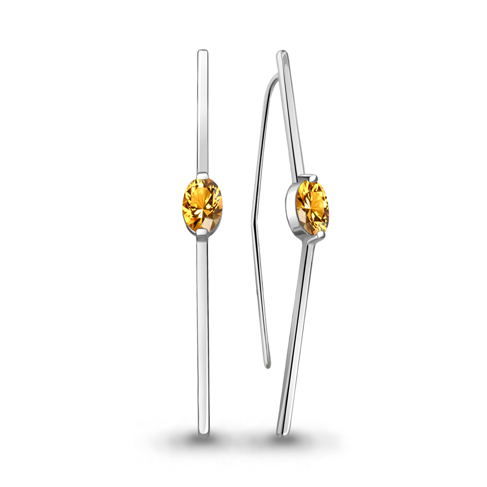 4772006 Серьги из Серебра с цитринами