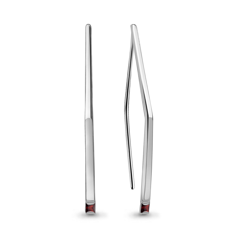 4772803 Серьги из Серебра с гранатами