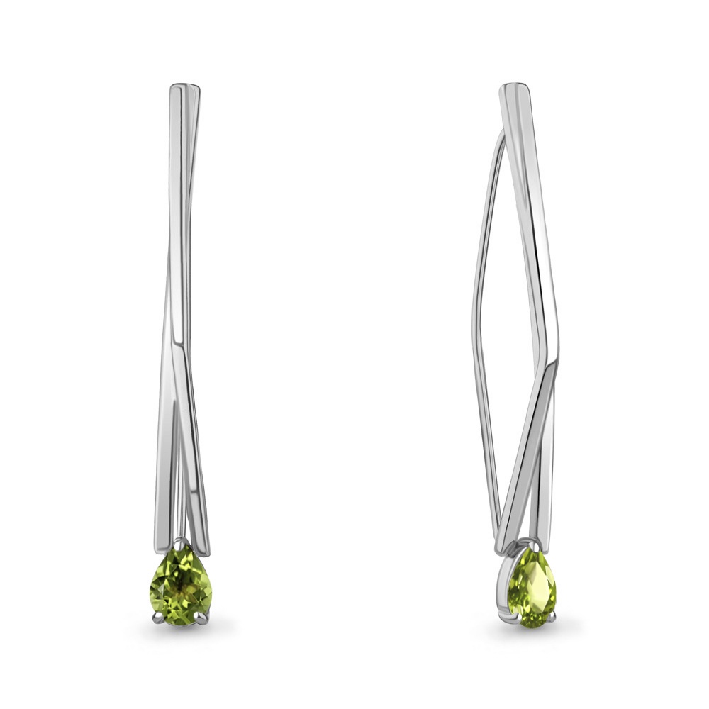 4773007 Серьги из Серебра с хризолитами