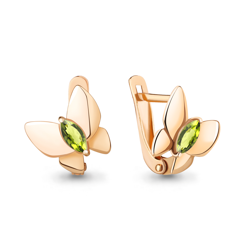 4773407 Серьги из Золота с хризолитами