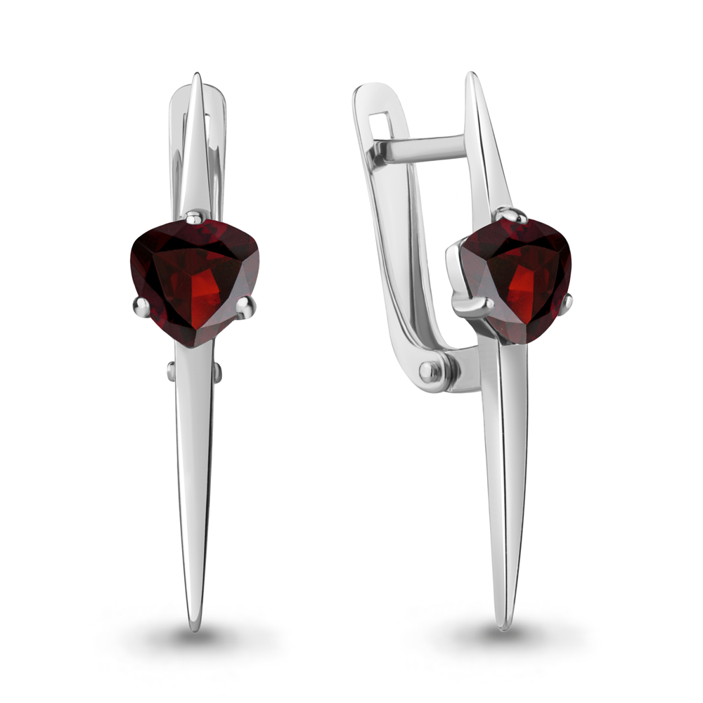 4773503 Серьги из Серебра с гранатами