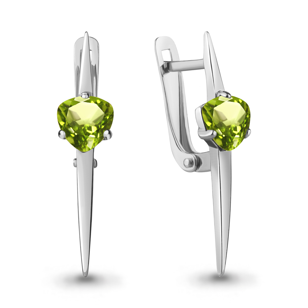 4773507 Серьги из Серебра с хризолитами