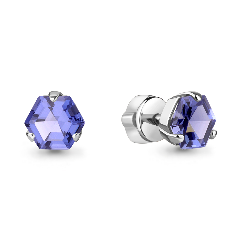 47751603 Серьги из Серебра с нанотанзанитами иск.