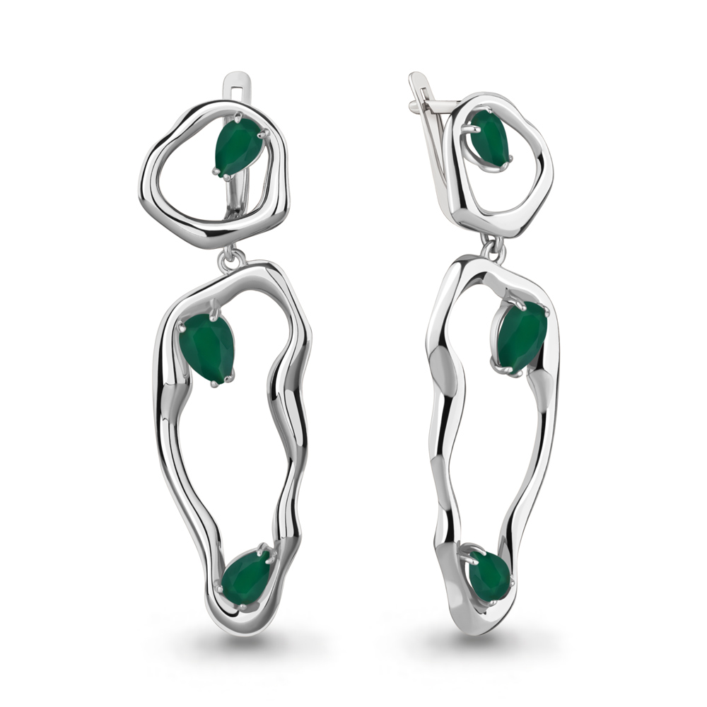 4775809 Серьги из Серебра с агатами