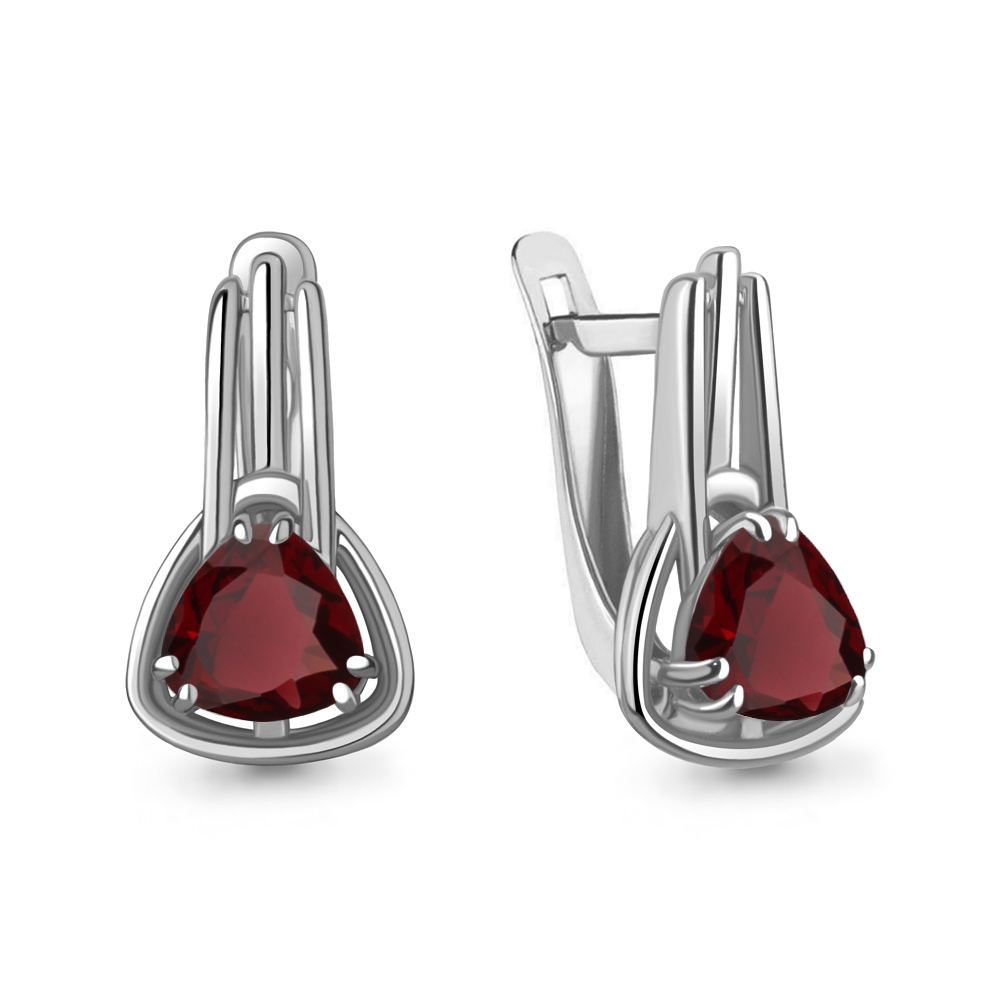 4776103 Серьги из Серебра с гранатами