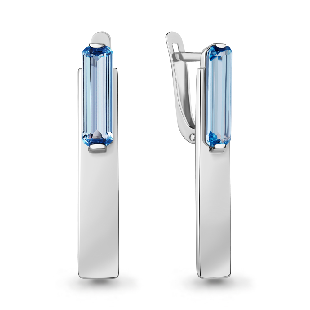 4779392 Серьги из Серебра с нанотопазами свисс