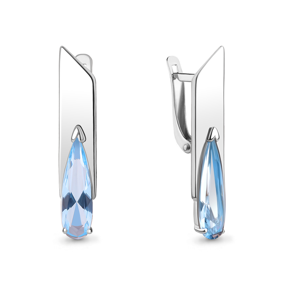 4779492 Серьги из Серебра с нанотопазами свисс