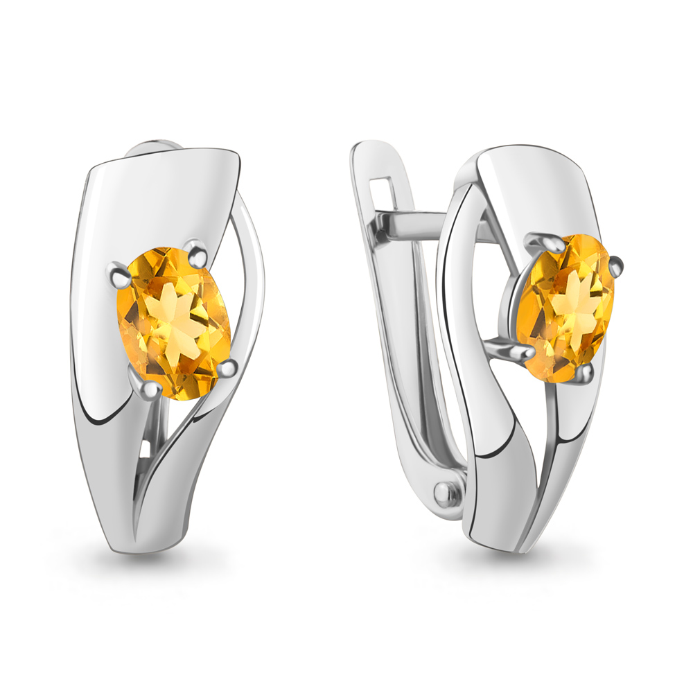 4780106 Серьги из Серебра с цитринами