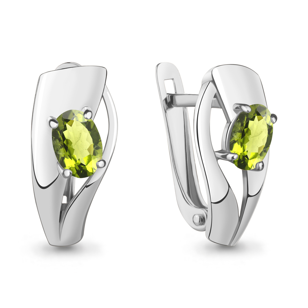 4780107 Серьги из Серебра с хризолитами