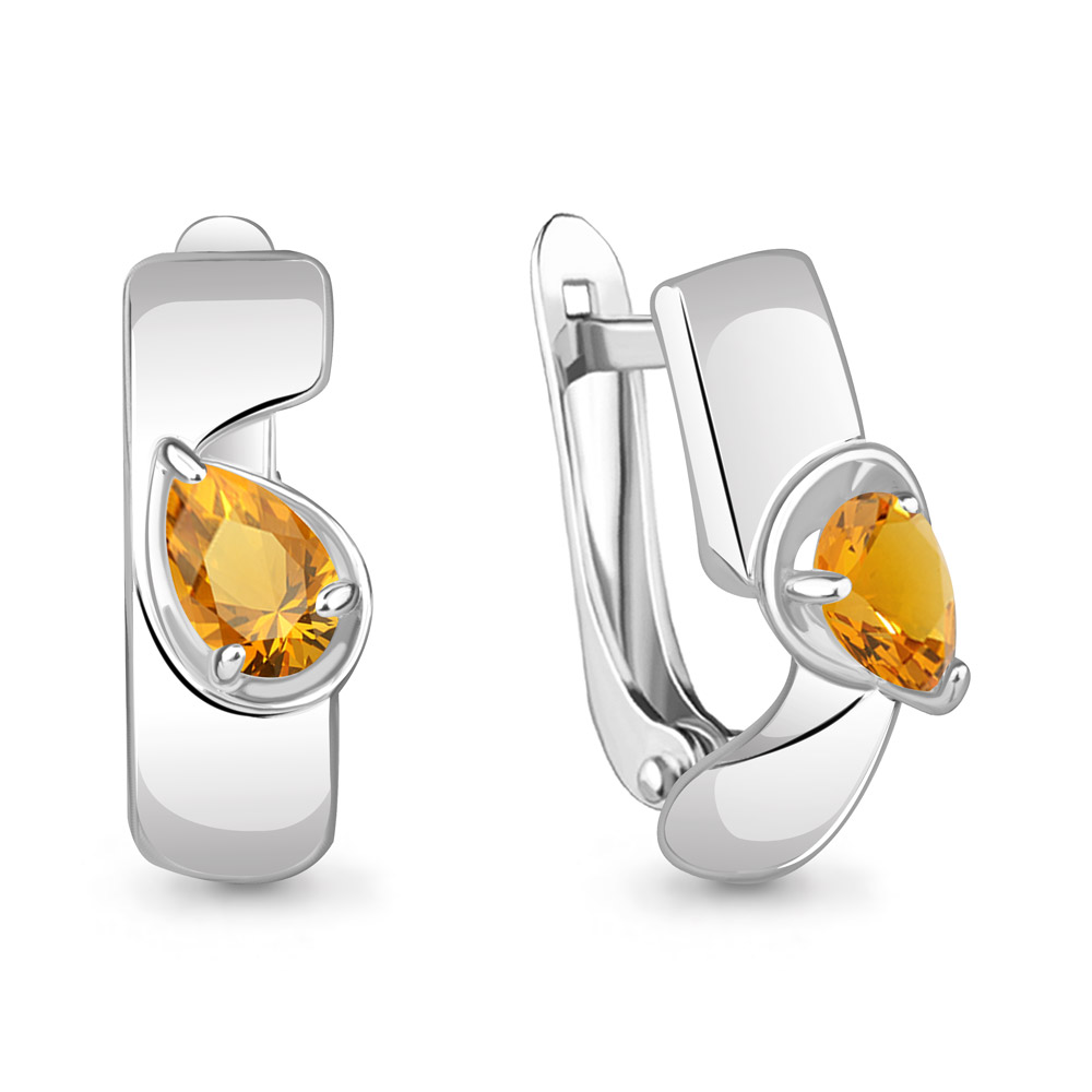 4780506 Серьги из Серебра с цитринами