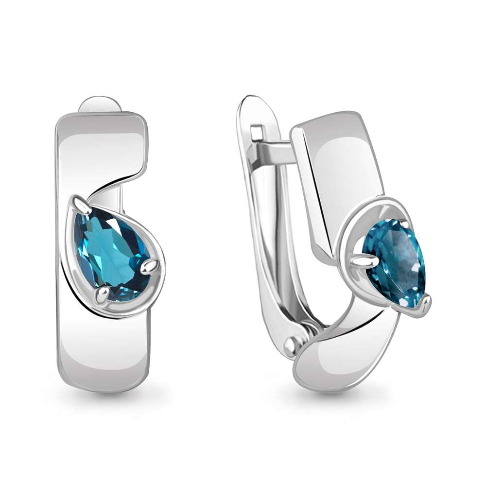 4780508 Серьги из Серебра с топазами лондон блю