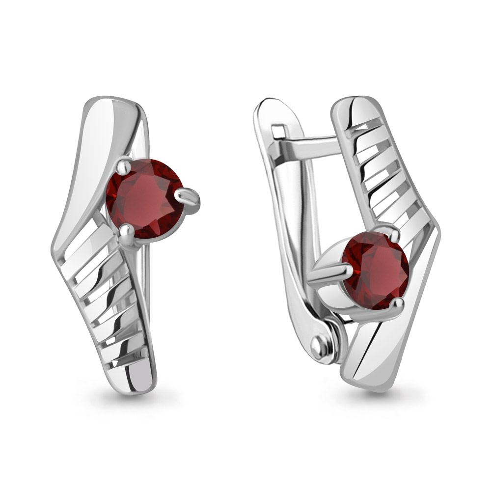 4781403 Серьги из Серебра с гранатами