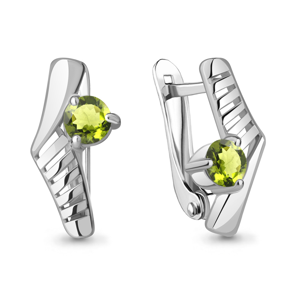 4781407 Серьги из Серебра с хризолитами