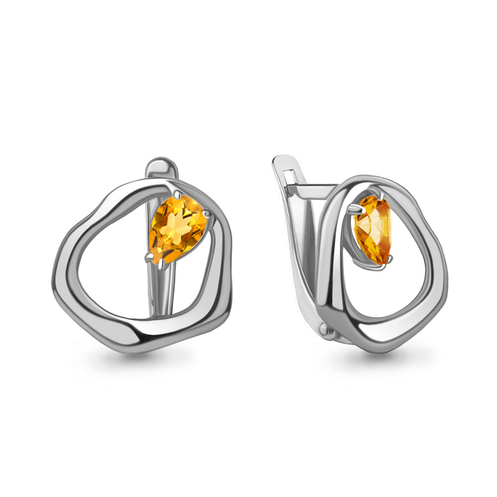 4782306 Серьги из Серебра с цитринами