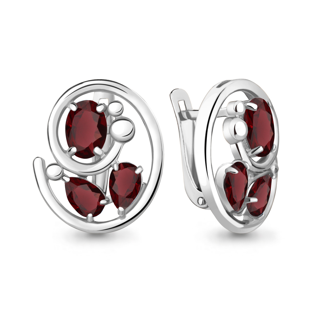 4784503 Серьги из Серебра с гранатами