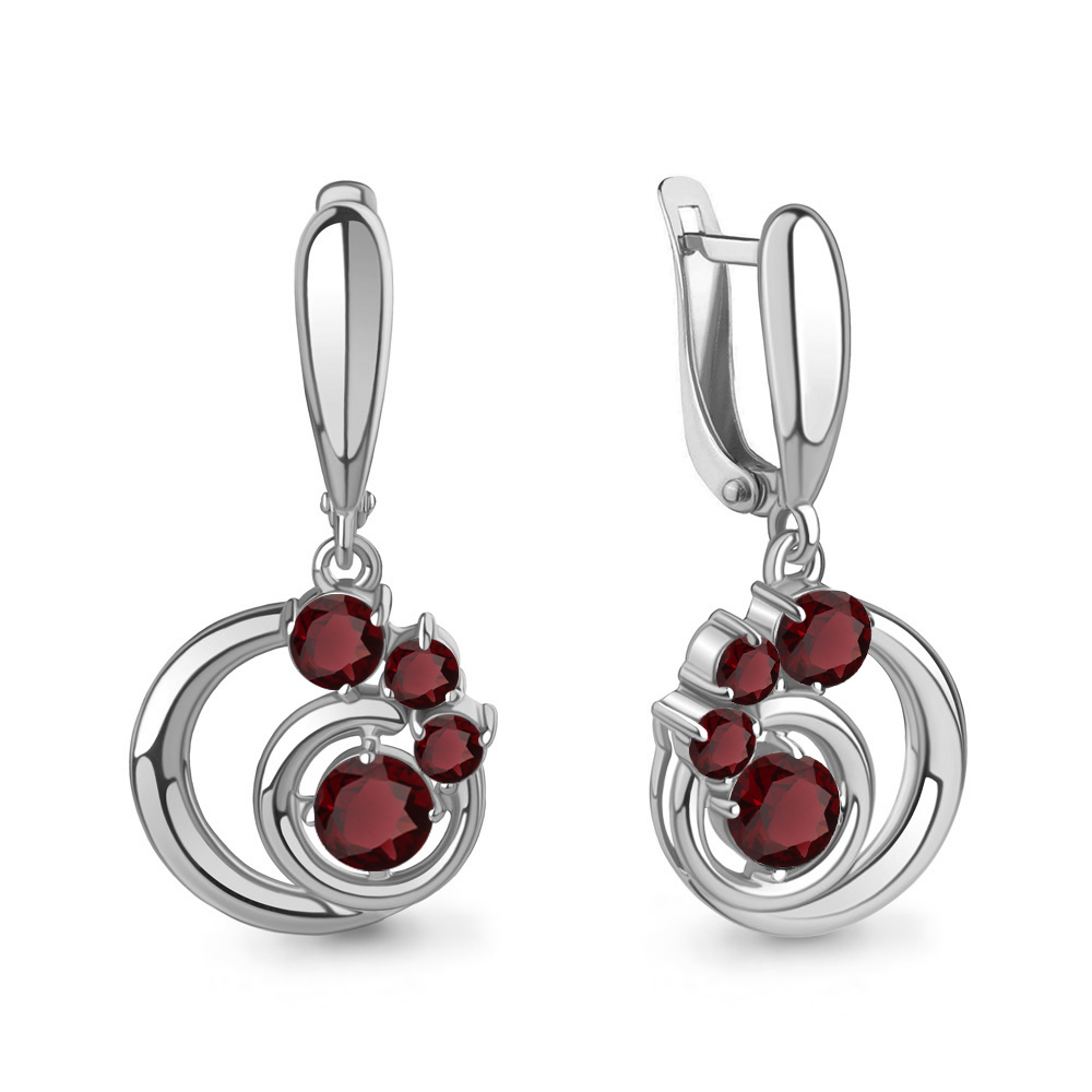 4784603 Серьги из Серебра с гранатами