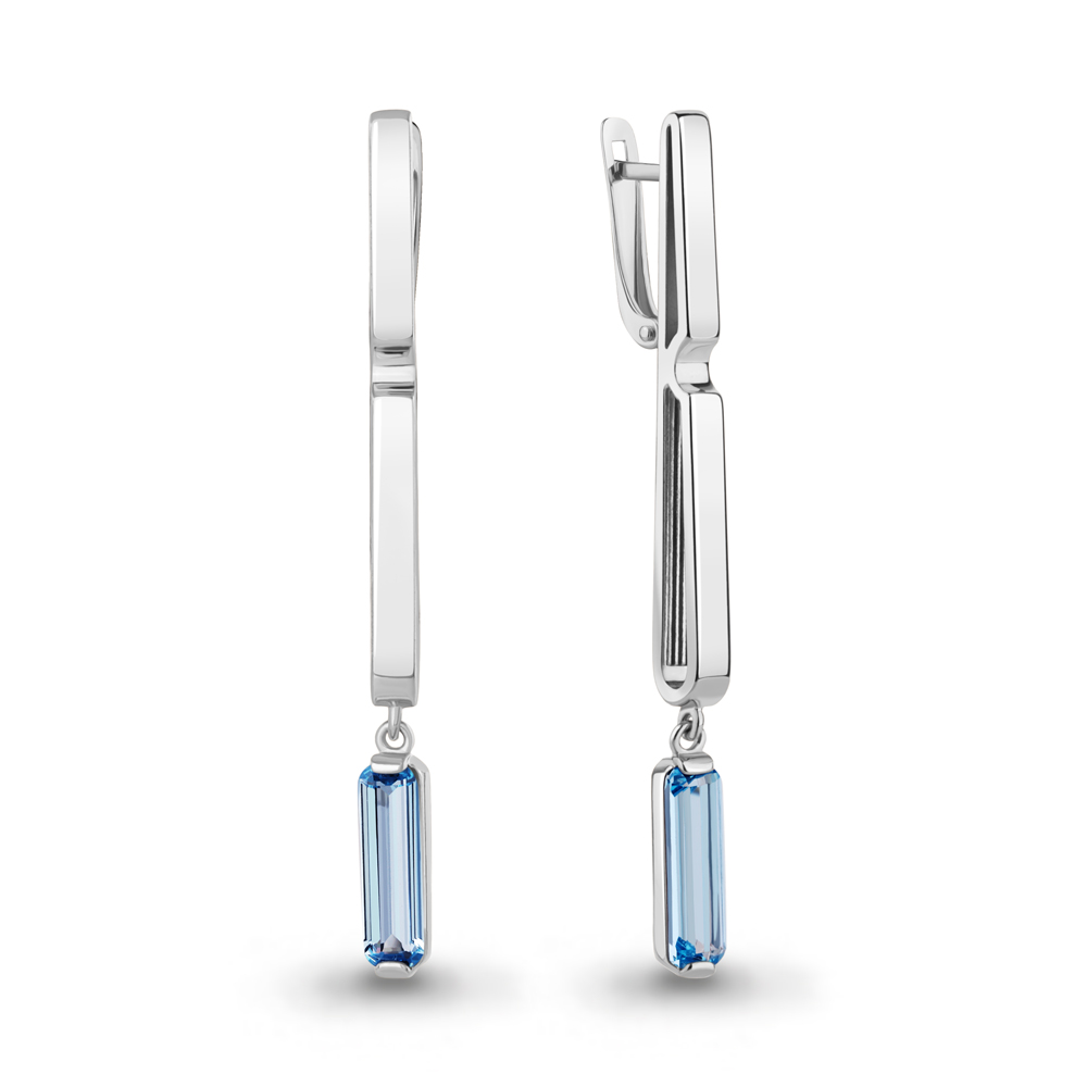 4787592 Серьги из Серебра с нанотопазами свисс