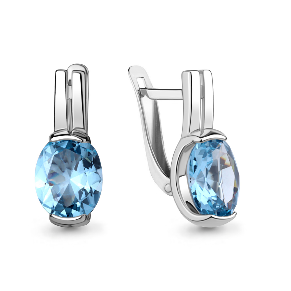 4789492 Серьги из Серебра с нанотопазами свисс