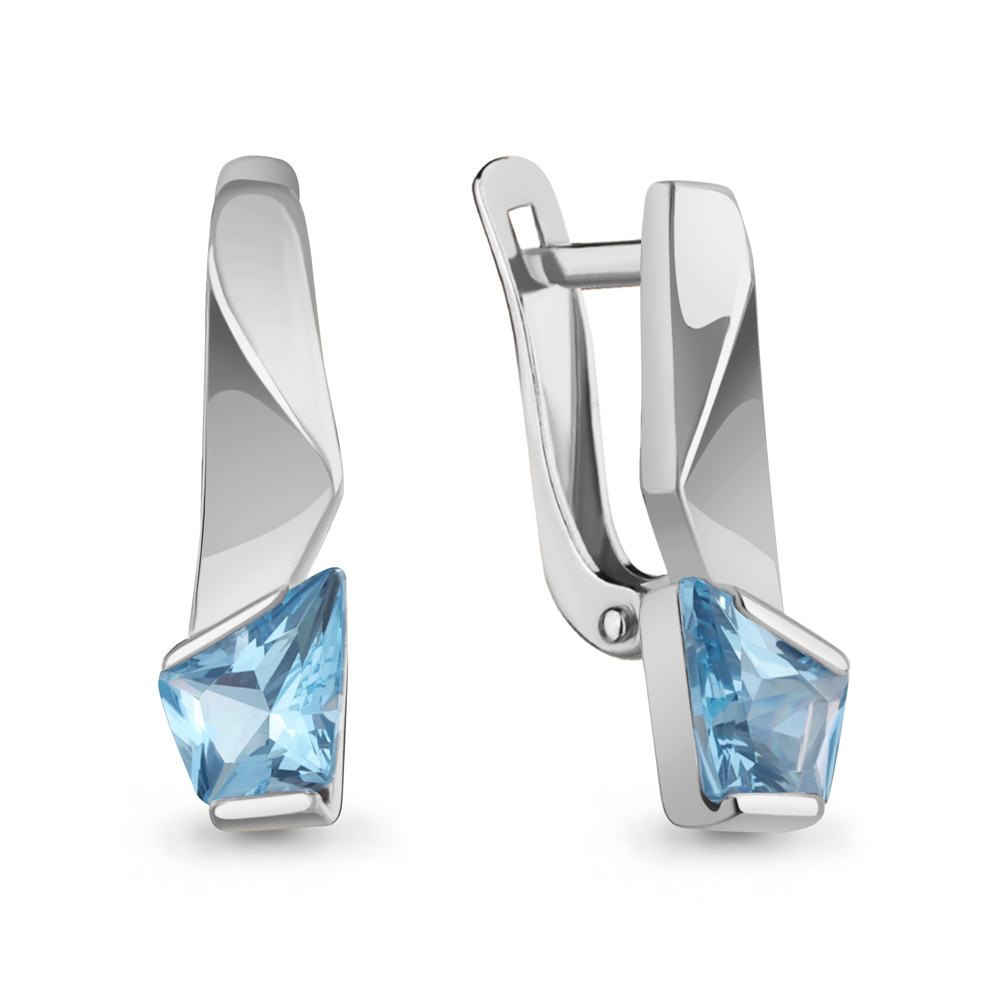 4792392 Серьги из Серебра с нанотопазами свисс