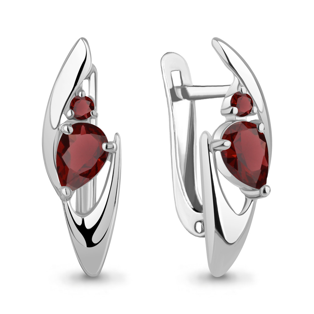 4793103 Серьги из Серебра с гранатами