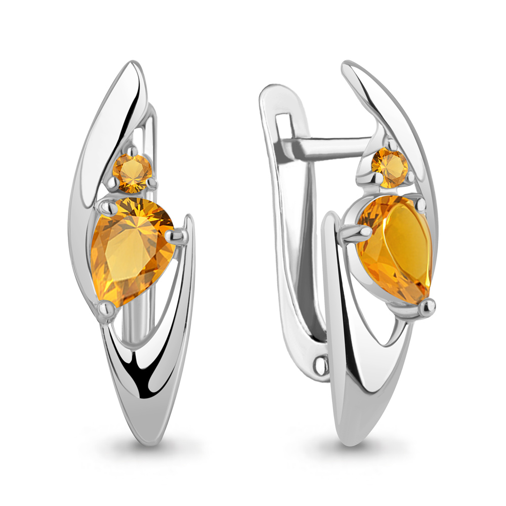 4793106 Серьги из Серебра с цитринами