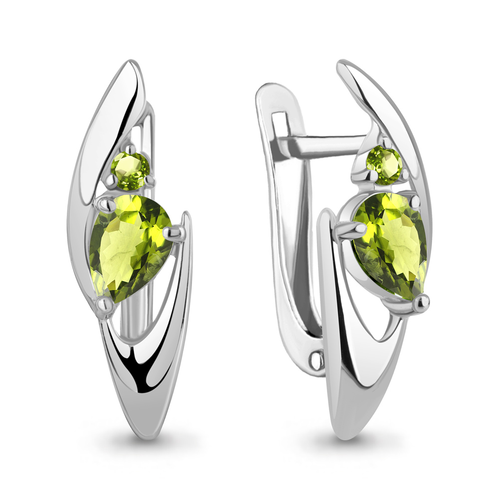 4793107 Серьги из Серебра с хризолитами