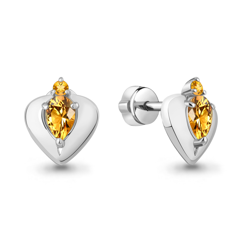 4793206 Серьги из Серебра с цитринами